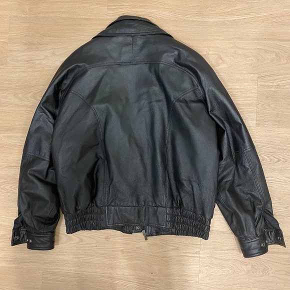 Wilsons Genuine Black Leather Biker Jacket - Picture 5 of 5